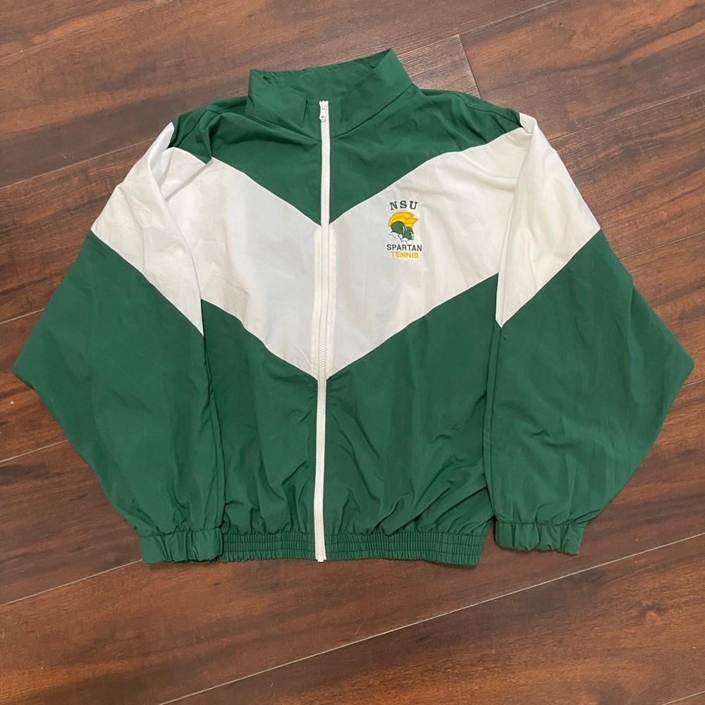 Mens Vintage Customized Sportswear USA Made Zipper Jacket Embroidered XL